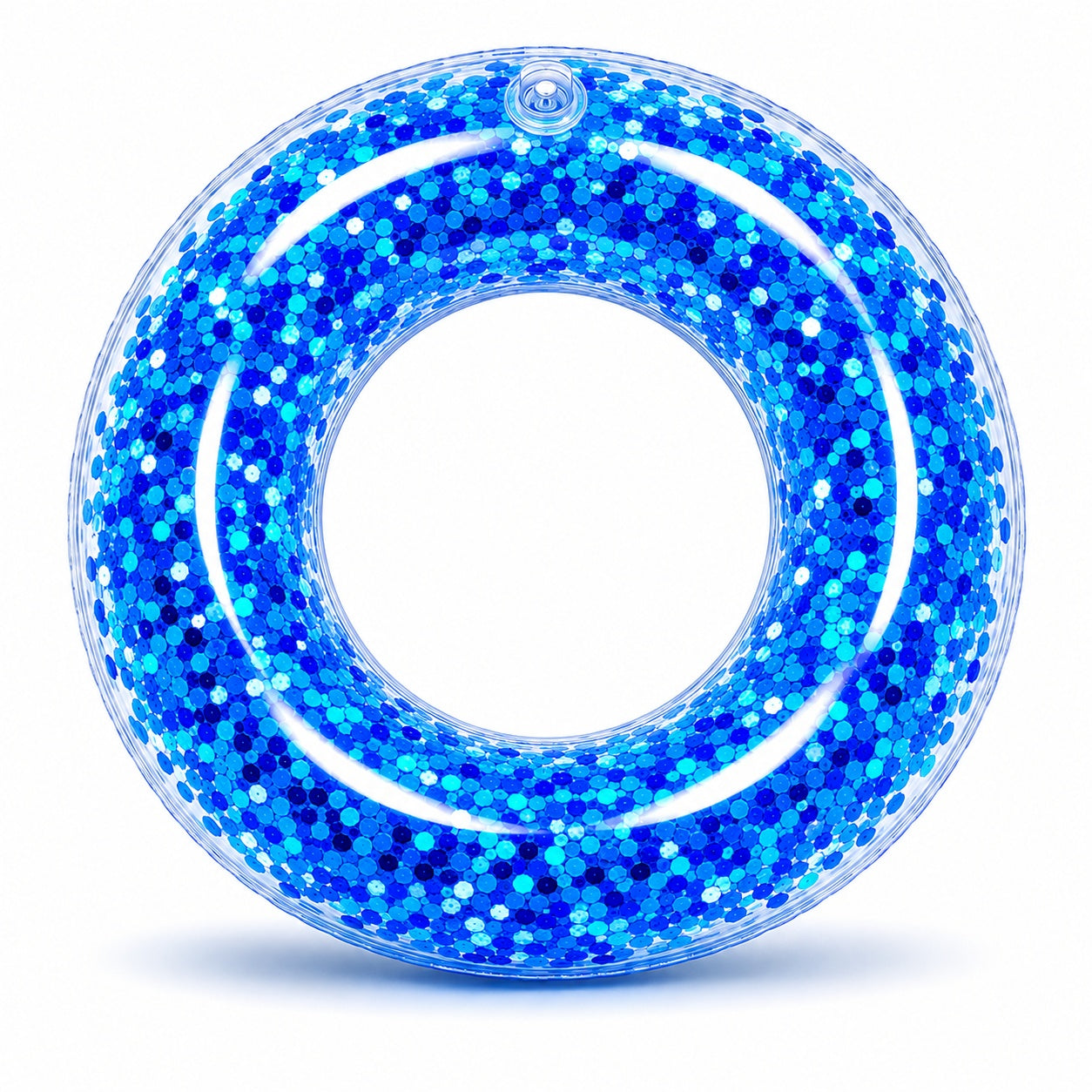 Colac gonflabil albastru 90 cm pentru piscina si plaja, design colorat si distractiv