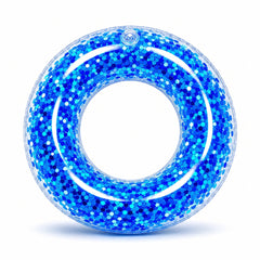 Colac gonflabil albastru 90 cm pentru piscina si plaja, design colorat si distractiv