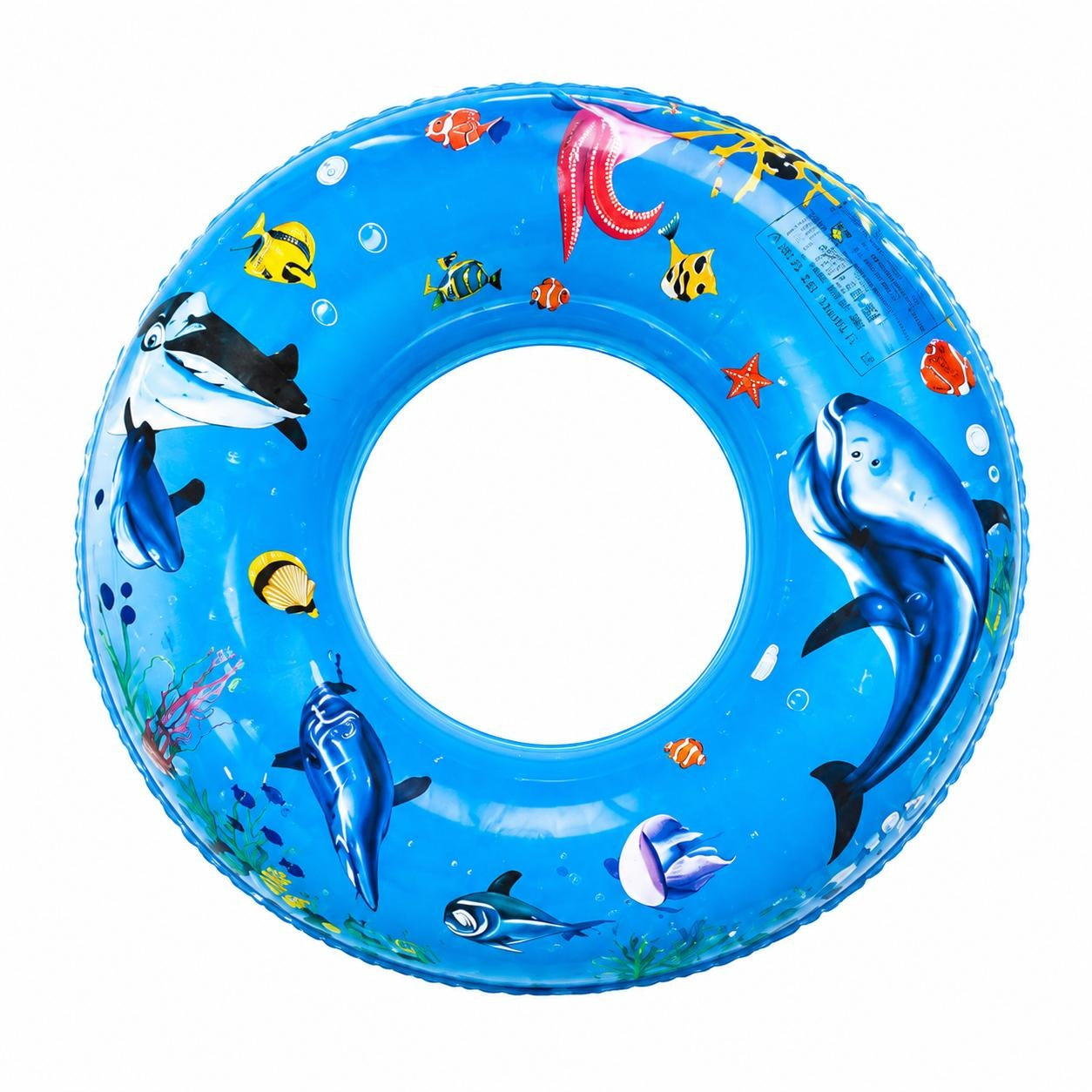Colac gonflabil copii cu delfini, 100 cm, albastru, pentru piscina si mare