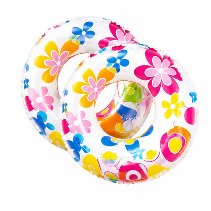 Colac gonflabil copii cu flori colorate, 60 cm, pentru piscina, mare si vacante