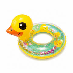 Colac gonflabil copii model ratusca, 70 cm, pentru piscina si mare, design vesel