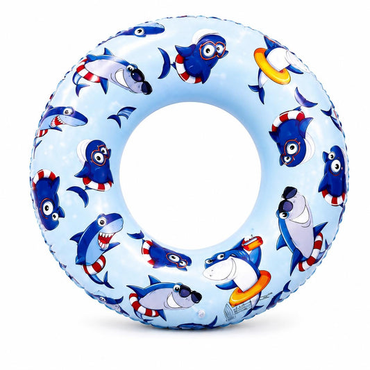 Colac gonflabil cu rechini pentru copii, 90 cm, ideal pentru piscina, plaja si mare