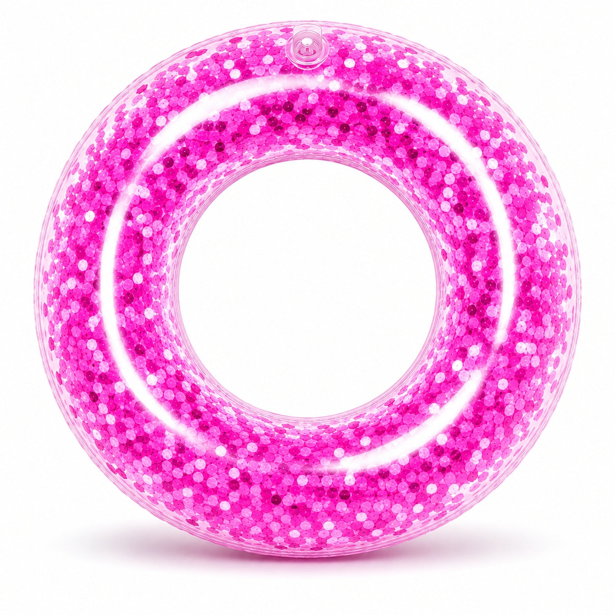 Colac Gonflabil cu Sclipici 60 cm – Roz deschis , Inel de Înot pentru Copii, Piscină și Plajă