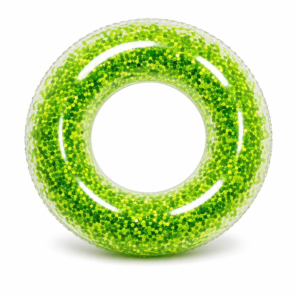 Colac Gonflabil cu Sclipici 60 cm – Verde , Inel de Înot pentru Copii, Piscină și Plajă