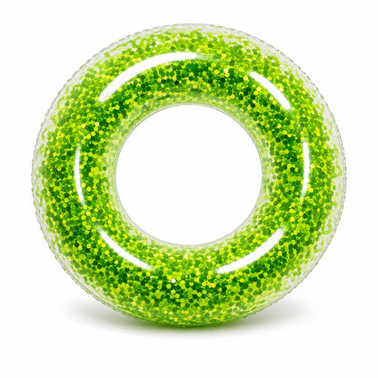 Colac Gonflabil cu Sclipici 80 cm – Verde, Inel de Înot pentru Copii și Adulți