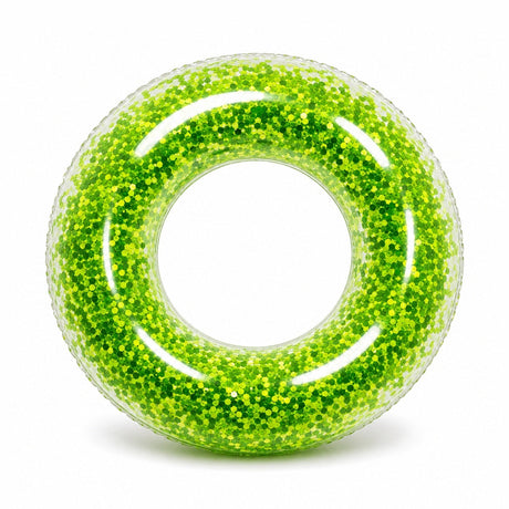 Colac Gonflabil cu Sclipici 80 cm – Verde, Inel de Înot pentru Copii și Adulți