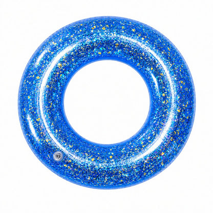 Colac Gonflabil cu Slipici Albastru 100 cm – Colac de Înot Glitter pentru Piscină și Plajă