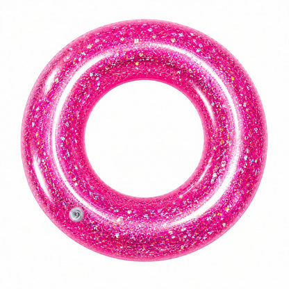 Colac Gonflabil cu Slipici Roz 100 cm – Colac de Înot Glitter pentru Piscină și Plajă