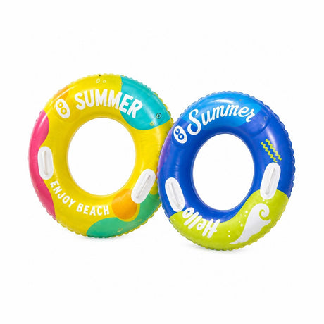 Colac Gonflabil Hello Summer Galben 90 cm – Colac de Înot Colorat pentru Piscină și Plajă