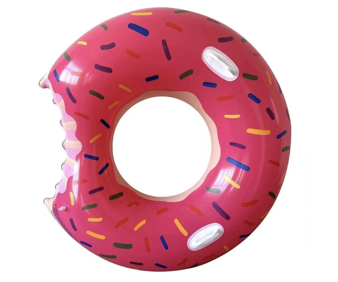 Colac gonflabil în formă de gogoasă cu glazură roz, 120 cm