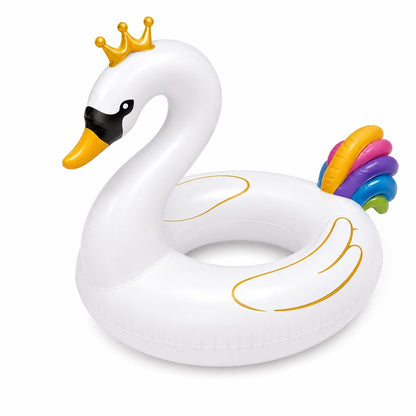 Colac gonflabil lebada pentru copii 3-8 ani, 60 cm, alb, pentru piscina si plaja