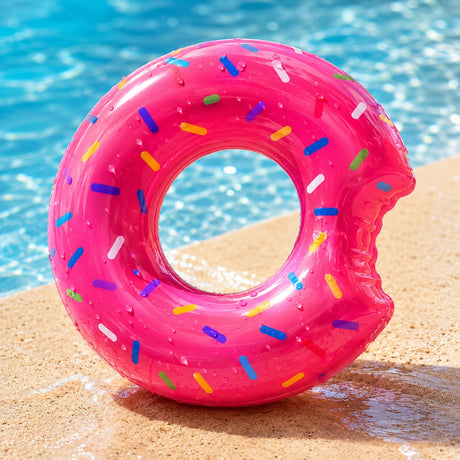 Colac Gonflabil Model Gogoasa Roz 80cm pentru Copii – Colac din PVC pentru Piscină și Plajă