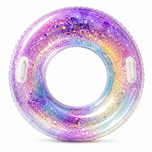 Colac Gonflabil Mov Sequin Fantasy 90 cm – Colac de Înot cu Sclipici pentru Piscină și Plajă