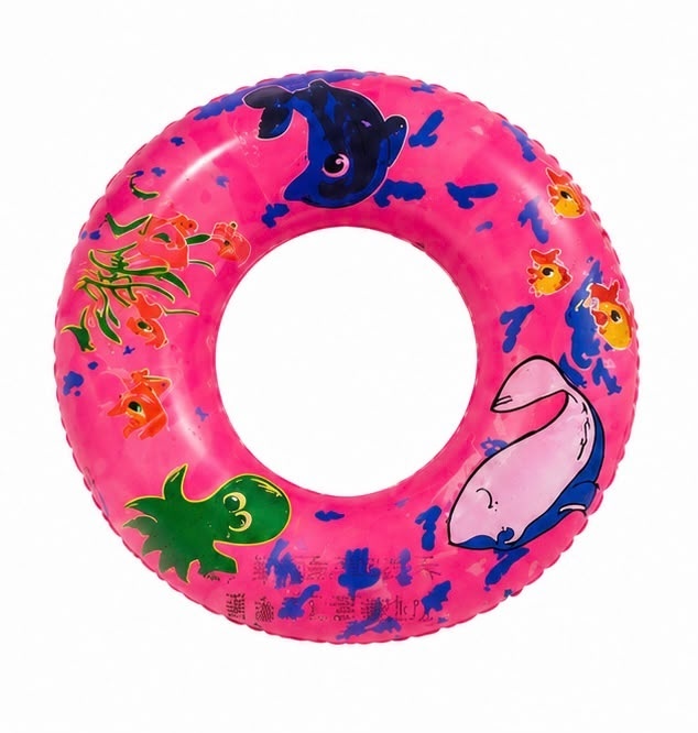 Colac Gonflabil pentru Copii 50 cm cu Imprimeu Marin Roz – Delfini și Pești Colorați, pentru Piscină și Plajă