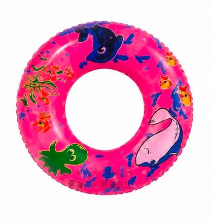 Colac Gonflabil pentru Copii 50 cm cu Imprimeu Marin Roz – Delfini și Pești Colorați, pentru Piscină și Plajă