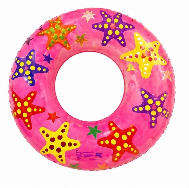 Colac Gonflabil pentru Copii 50 cm cu Imprimeu Stele de Mare – Roz, pentru Piscină și Plajă