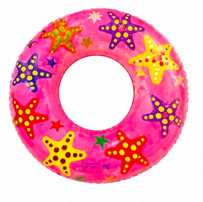 Colac Gonflabil pentru Copii 50 cm cu Imprimeu Stele de Mare – Roz, pentru Piscină și Plajă