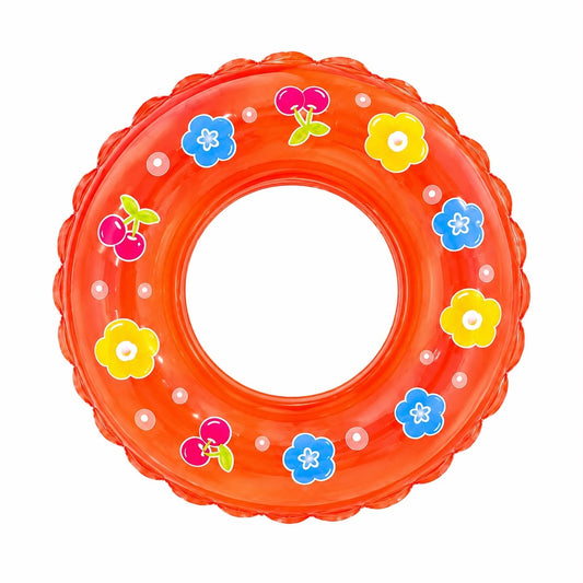 Colac Gonflabil pentru Copii 60 cm cu Flori și Cireșe – Colac de Înot Colorat pentru Piscină și Mare