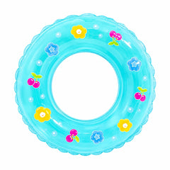 Colac Gonflabil pentru Copii 60 cm cu Model Floral și Cireșe – Colac de Înot PVC pentru Piscină și Mare