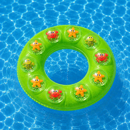 Colac Gonflabil pentru Copii 70 cm – Model Verde cu Animăluțe Marine