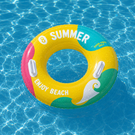 Colac gonflabil pentru copii, 90 cm, cu manere, ideal piscina si mare