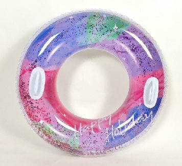 Colac gonflabil pentru copii, multicolor, cu mânere, 90 cm