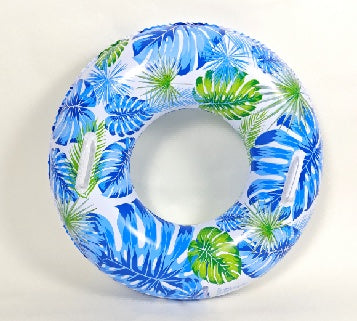 Colac gonflabil pentru înot cu mâner, albastru-verde, 90 cm