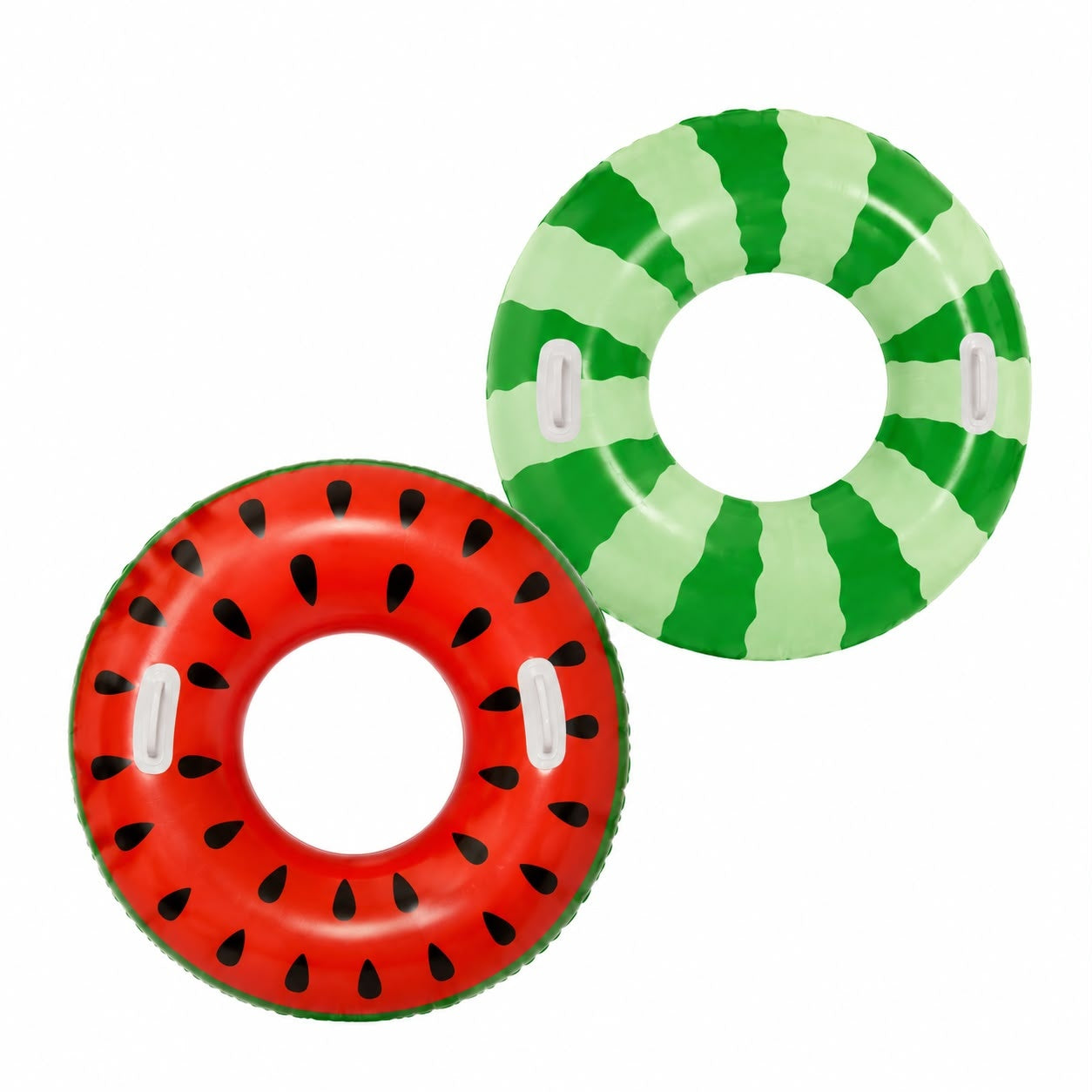 Colac Gonflabil Pepene Verde pentru Copii, 120 cm – Colac de Înot cu Mânere pentru Piscină și Plajă