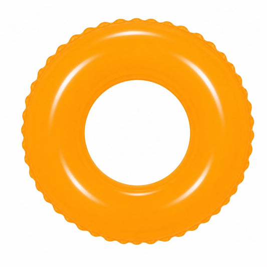 Colac Gonflabil Portocaliu 60 cm pentru Copii și Adulți – Colac de Înot PVC pentru Piscină, Mare și Lac