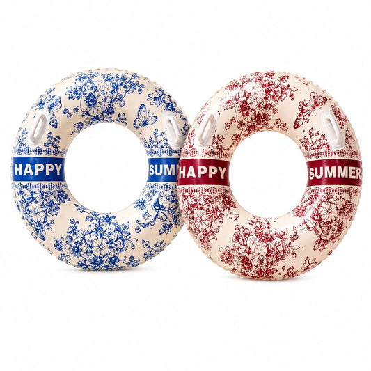 Colac Gonflabil Roșu Happy Summer 90 cm – Colac de Înot pentru Piscină și Plajă