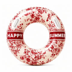 Colac Gonflabil Roșu Happy Summer 90 cm – Colac de Înot pentru Piscină și Plajă