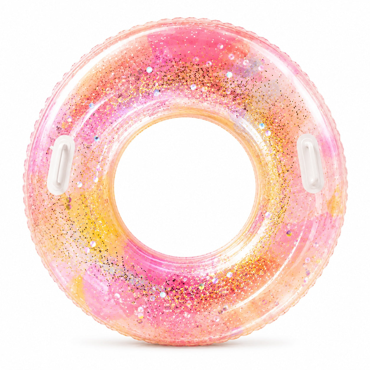 Colac Gonflabil Roz Sequin Fantasy 90 cm – Colac de Înot cu Glitter pentru Piscină și Plajă
