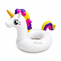 Colac Gonflabil Unicorn pentru Copii – 71 cm, Model Alb cu Coamă Colorată