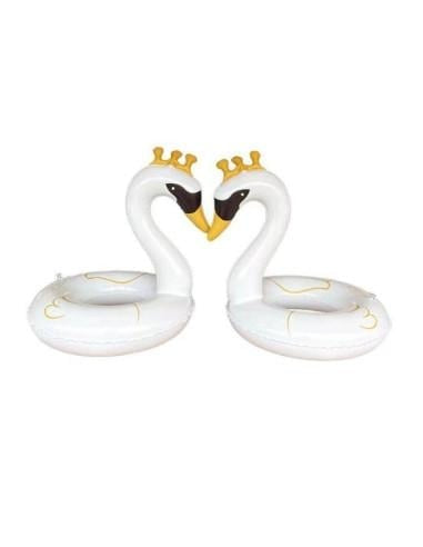 Colac inot lebada cu coroana pentru copii si adulti, gonflabil, elegant si rezistent, model alb sau negru cu aripi 3D, ideal pentru piscina, plaja sau petreceri de vara,