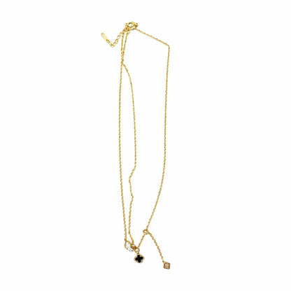 Colier auriu Roxé cu pandantive delicate și simbol negru, reglabil 42+5 cm