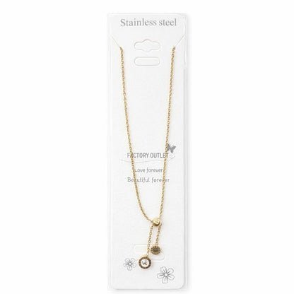 Colier auriu Roxé cu pandantive elegante și cristale fine, reglabil 45+5 cm