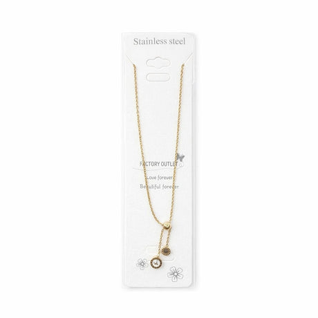 Colier auriu Roxé cu pandantive elegante și cristale fine, reglabil 45+5 cm