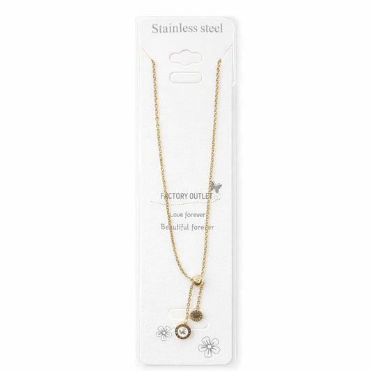 Colier auriu Roxé cu pandantive elegante și cristale fine, reglabil 45+5 cm