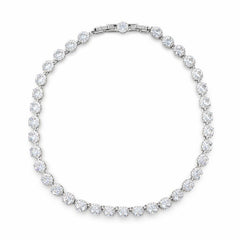 Colier dama ROXE premium argintiu cu cristale stralucitoare, design elegant, 40 cm