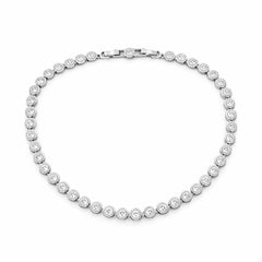 Colier Roxe argintiu cu cristale elegante, 40 cm, din material inoxidabil