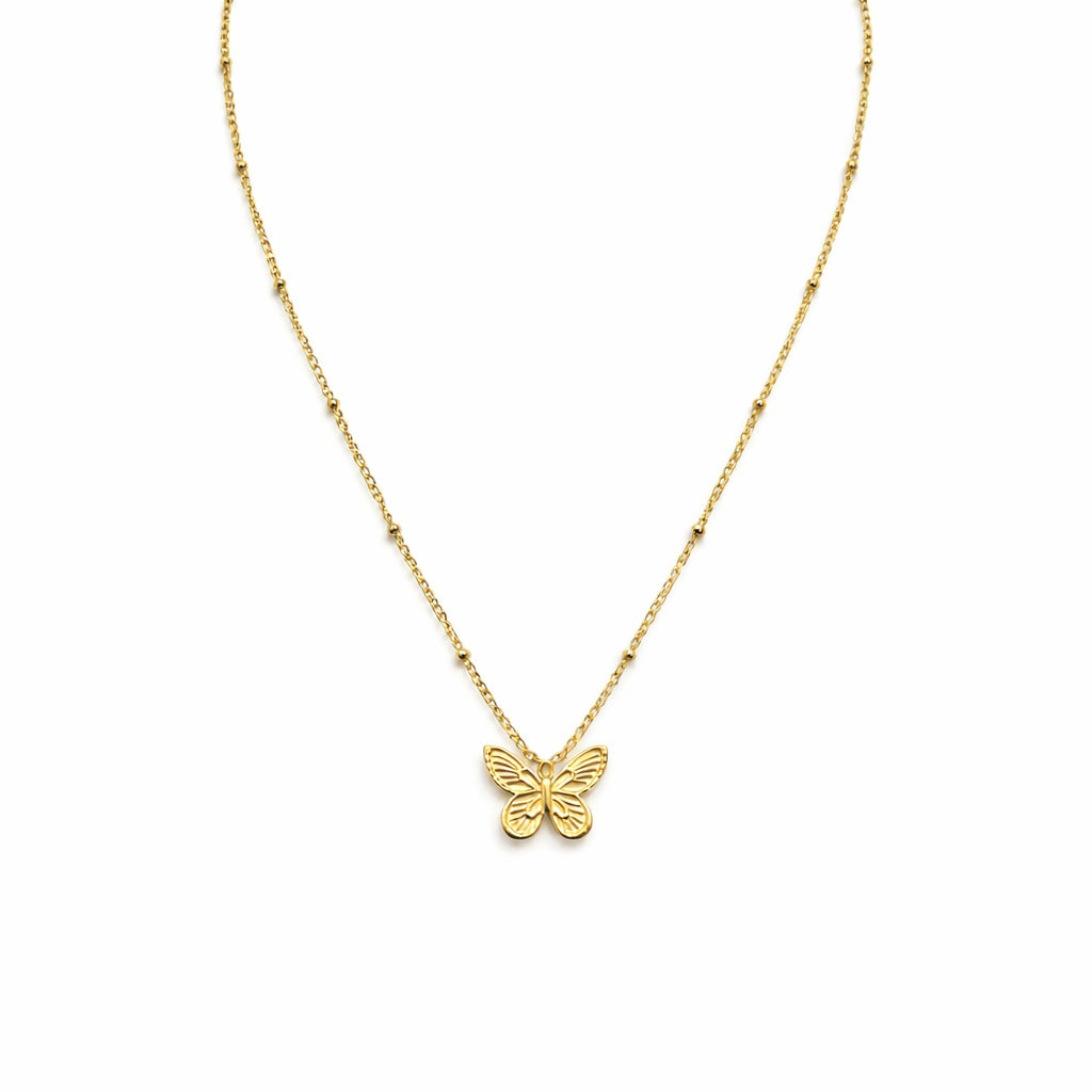Colier ROXE auriu cu pandantiv fluture elegant fin si delicat