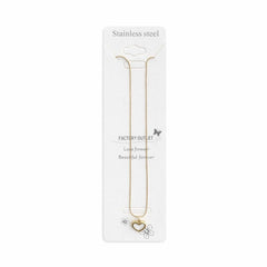 Colier Roxé auriu cu pandantiv inimioară albă – material inoxidabil, 40 cm, reglabil