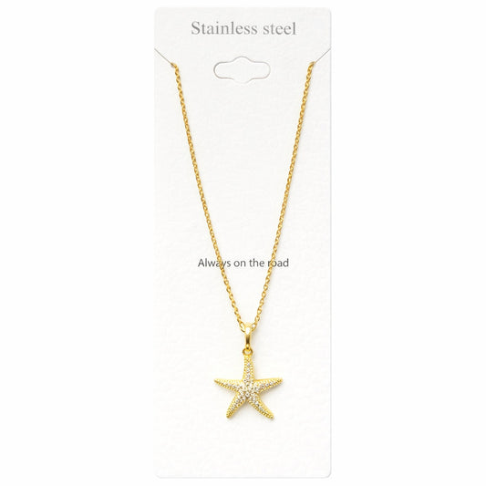 Colier Roxé auriu cu pandantiv stea de mare – material inoxidabil, 40 cm, reglabil