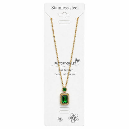 Colier Roxé Auriu cu Pandantiv Verde si cristale, Elegant, Reglabil 40 cm