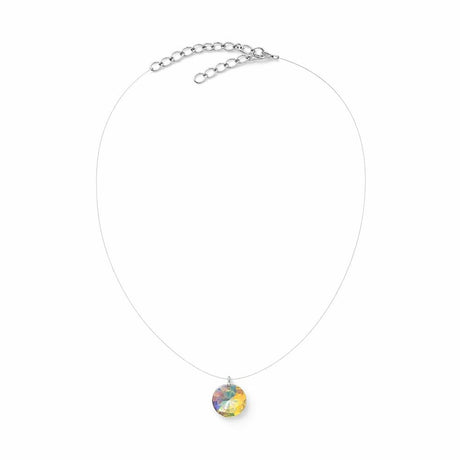 Colier Roxe cu pandantiv cristal iridescent rotund, 40 cm, reglabil – bijuterie elegantă damă