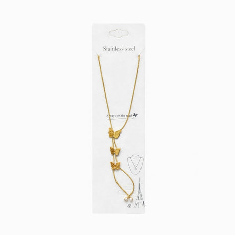 Colier Roxe cu pandantiv fluturi aurii, 40 cm, reglabil – bijuterie elegantă