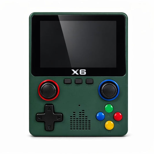 Consolă de jocuri portabilă retro, plastic, X6, Verde