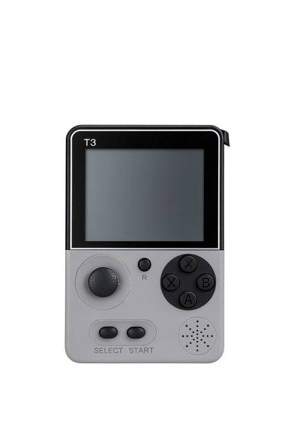 Consola jocuri portabila T3 Retro, 500 in 1, ecran 3.5 inch, jocuri clasice 13.5x9.5x5cm, Ivory white