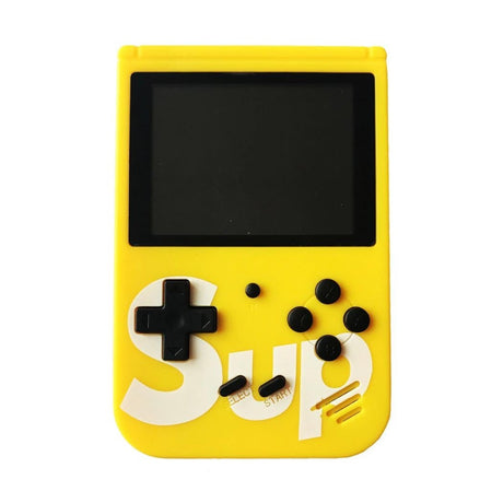 Consola portabila jocuri retro 400 in 1, ecran color, reincarcabila, galben