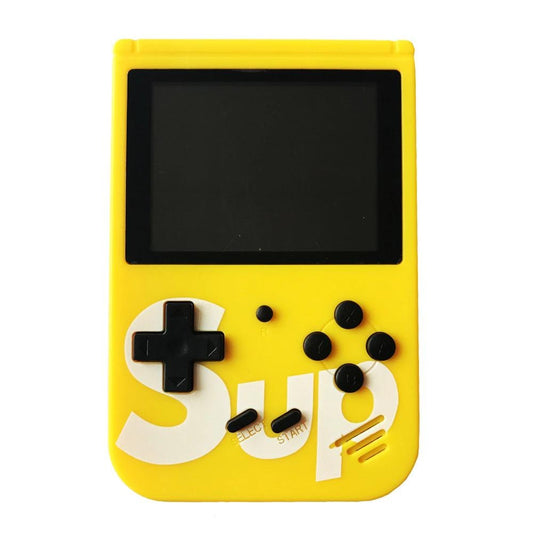 Consola portabila jocuri retro 400 in 1, ecran color, reincarcabila, galben